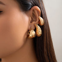 Thumbnail for Chic Pleated Waterdrop Comma C Shaped Stud Earrings Set - ArtGalleryZen