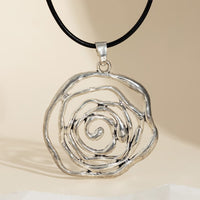 Thumbnail for Chic PU Leather Rose Pendant Necklace - ArtGalleryZen