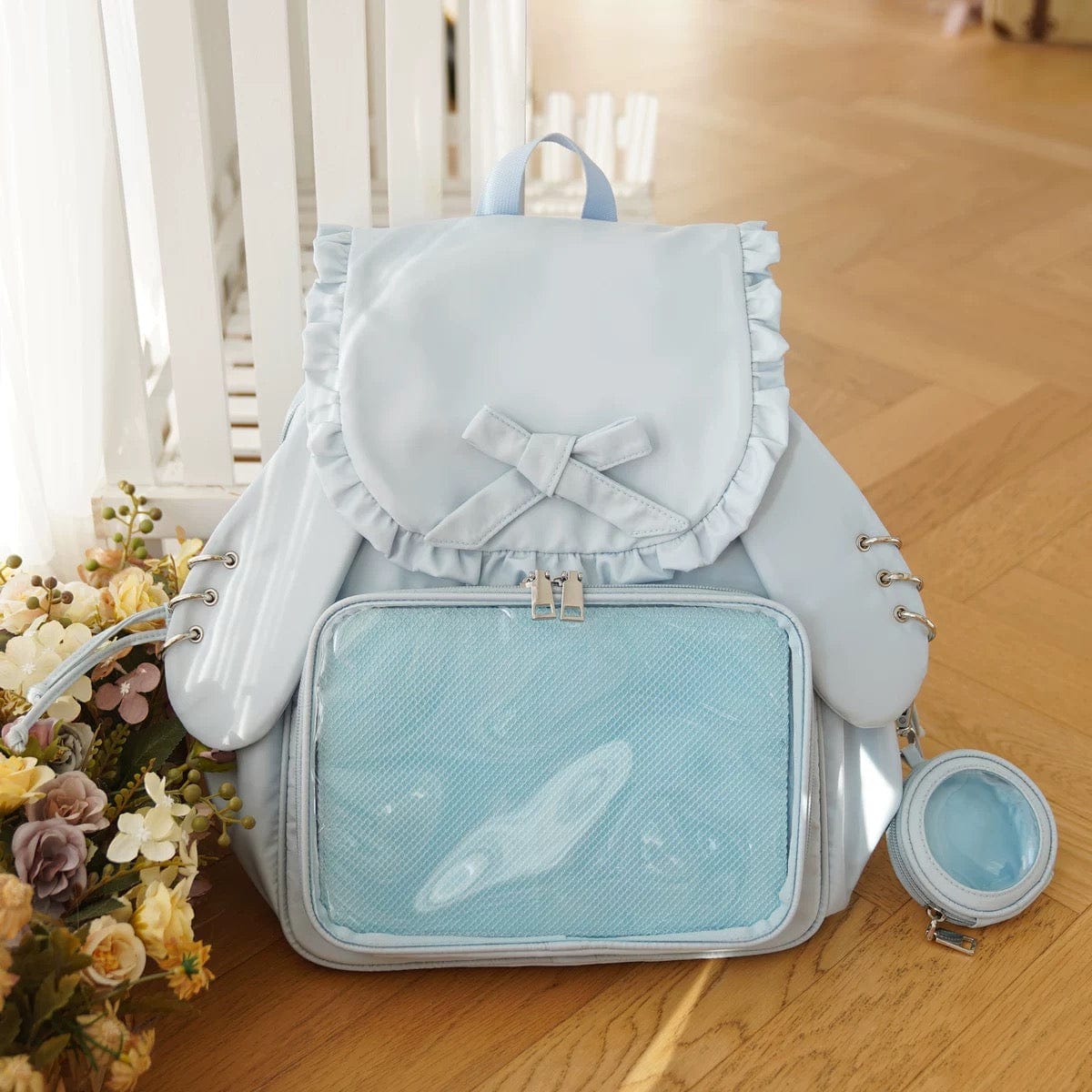 Chic Rabbit Ears Transparent Display Backpack Bag - ArtGalleryZen