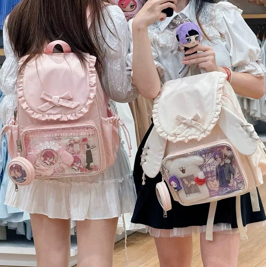 Chic Rabbit Ears Transparent Display Backpack Bag - ArtGalleryZen