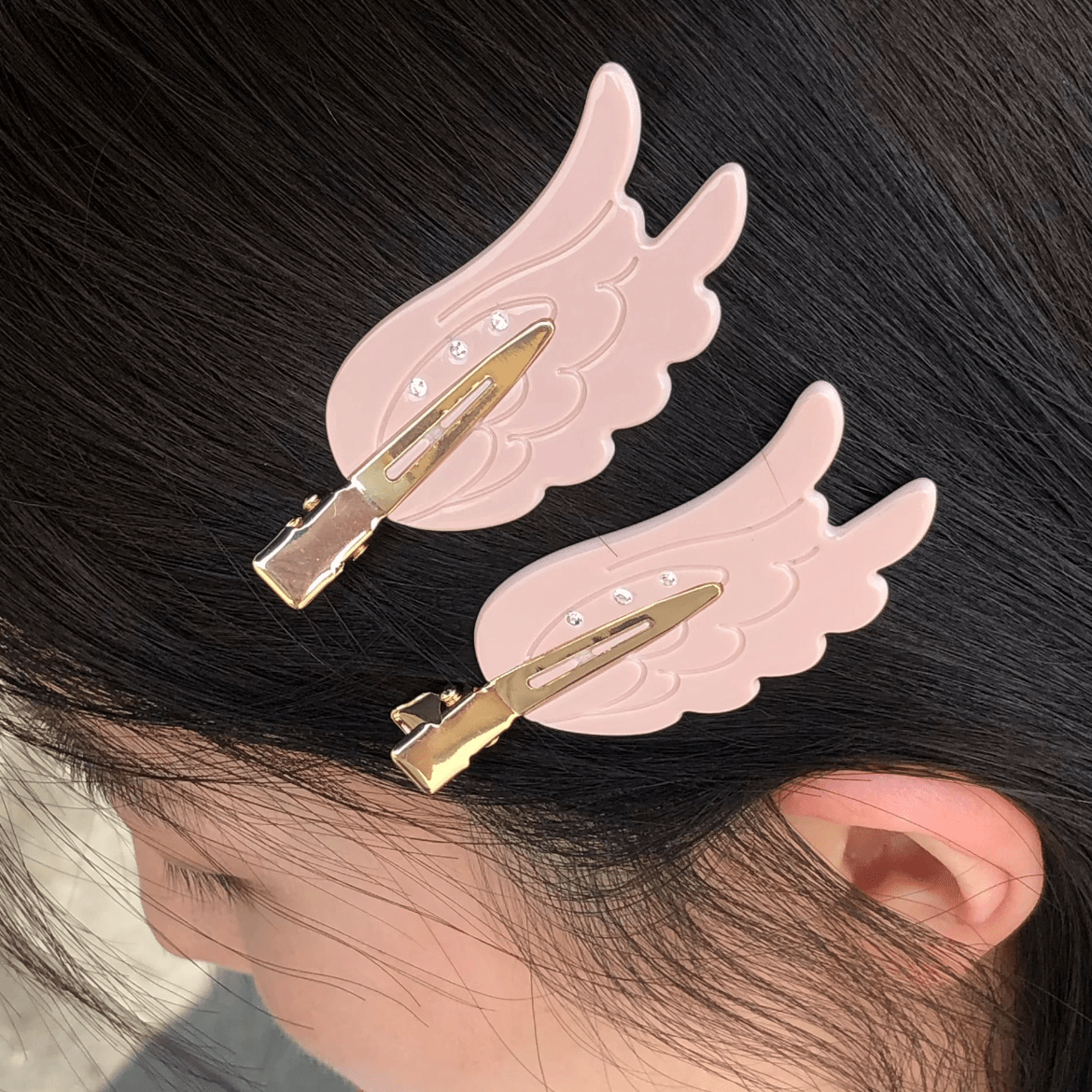 Chic Rhinestone Angel Wing Hair Clip - ArtGalleryZen
