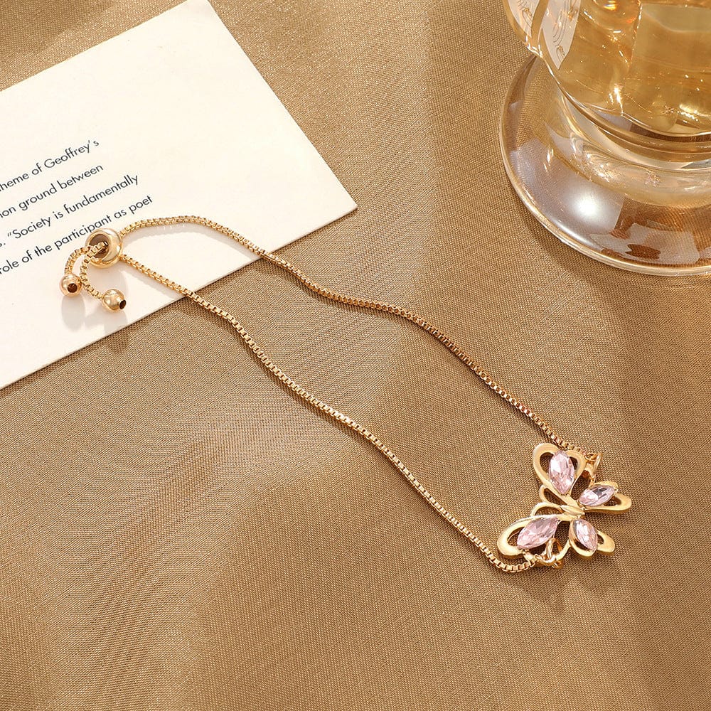 Chic Rhinestone Butterfly Bracelet - ArtGalleryZen