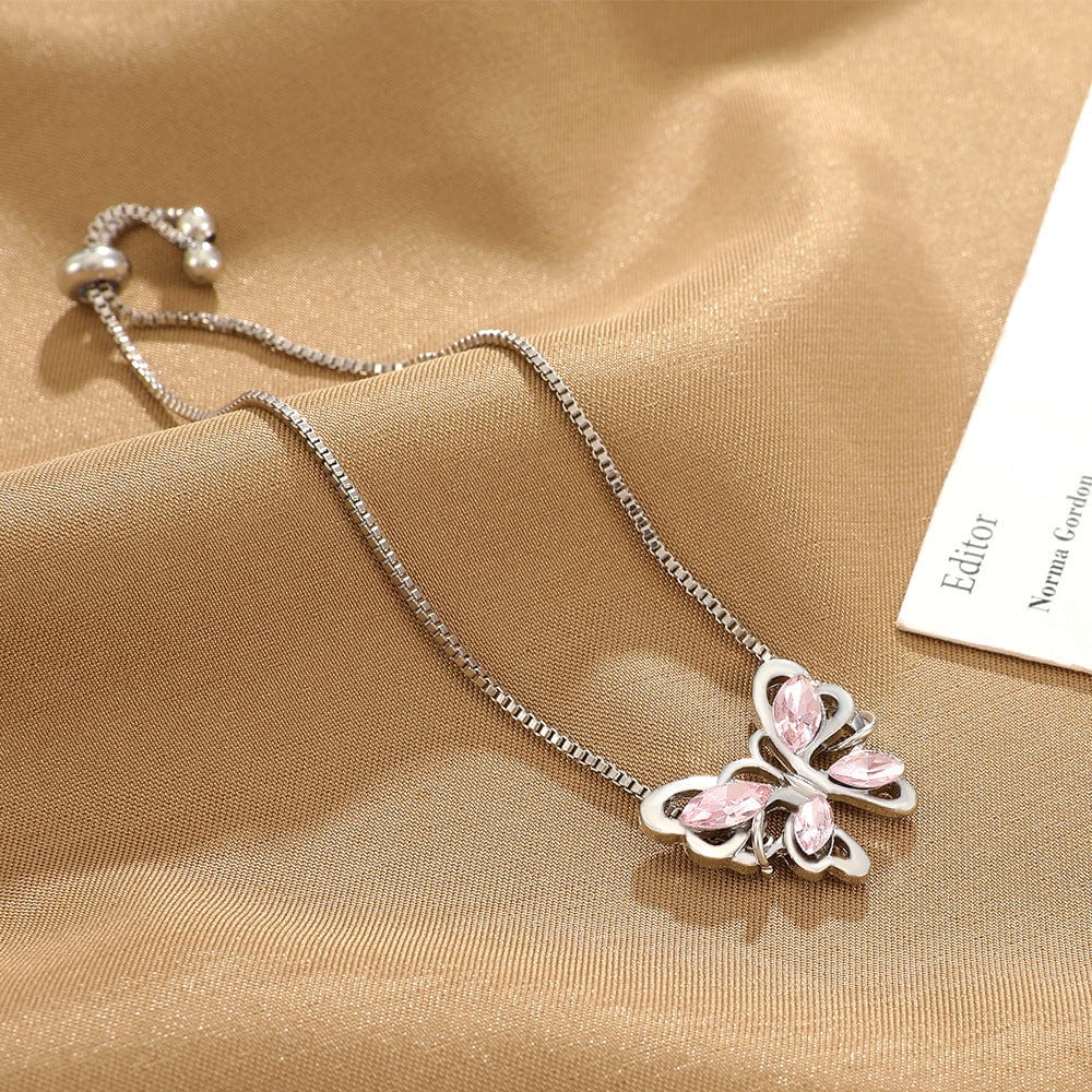 Chic Rhinestone Butterfly Bracelet - ArtGalleryZen