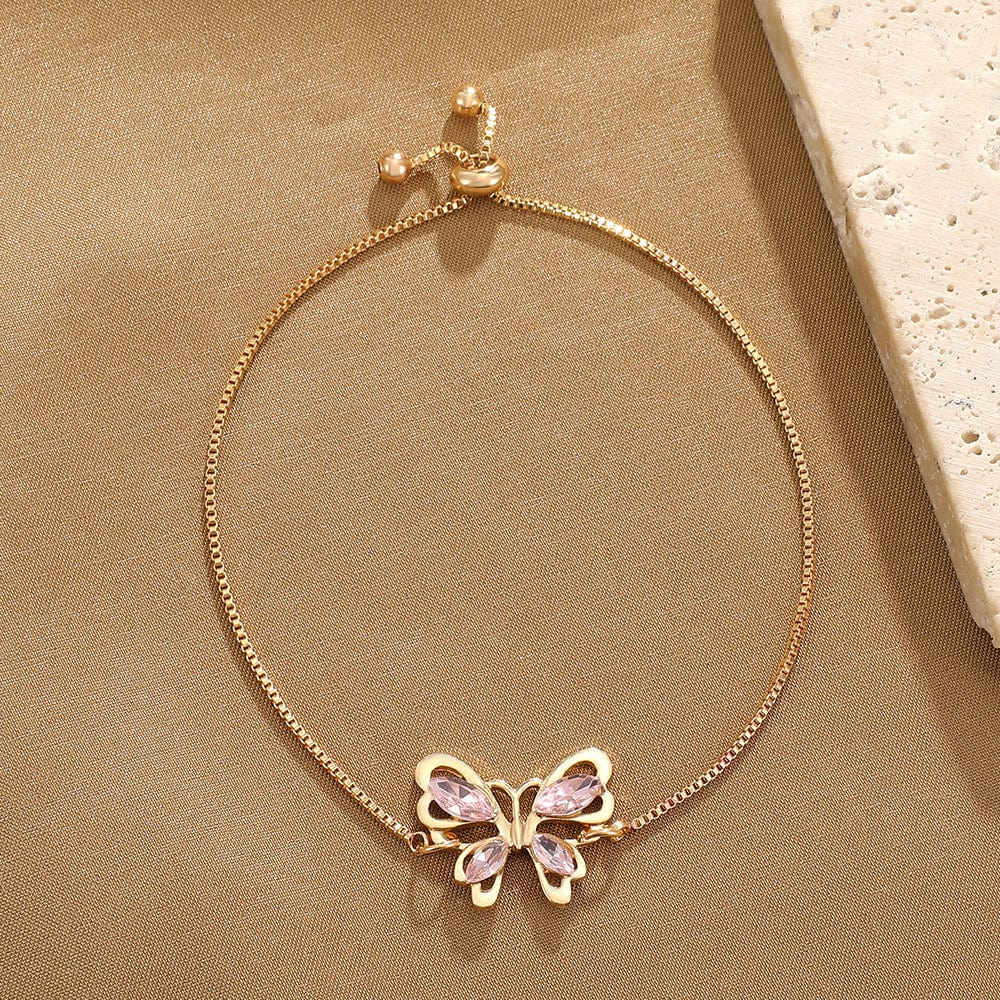 Chic Rhinestone Butterfly Bracelet - ArtGalleryZen