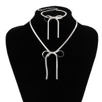 Thumbnail for Chic Ribbon Necklace Bracelet Set - ArtGalleryZen