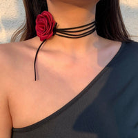 Thumbnail for Chic Rose Flower Velvet Collar Choker - ArtGalleryZen