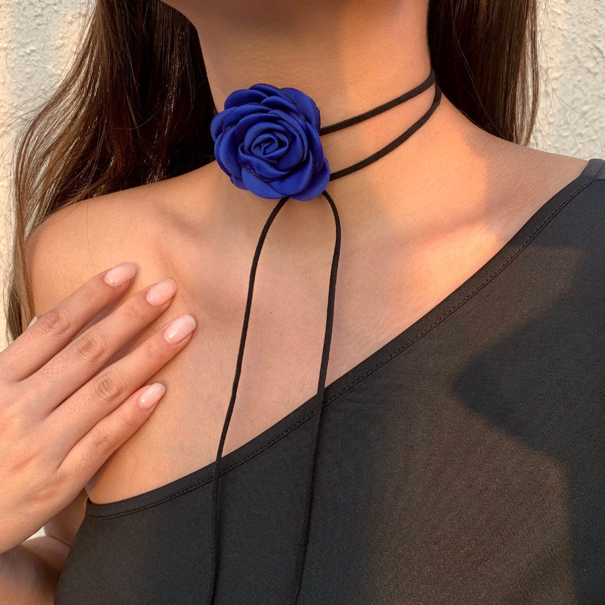 Chic Rose Flower Velvet Collar Choker - ArtGalleryZen