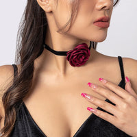 Thumbnail for Chic Satin Flower Ribbon Collar Choker - ArtGalleryZen
