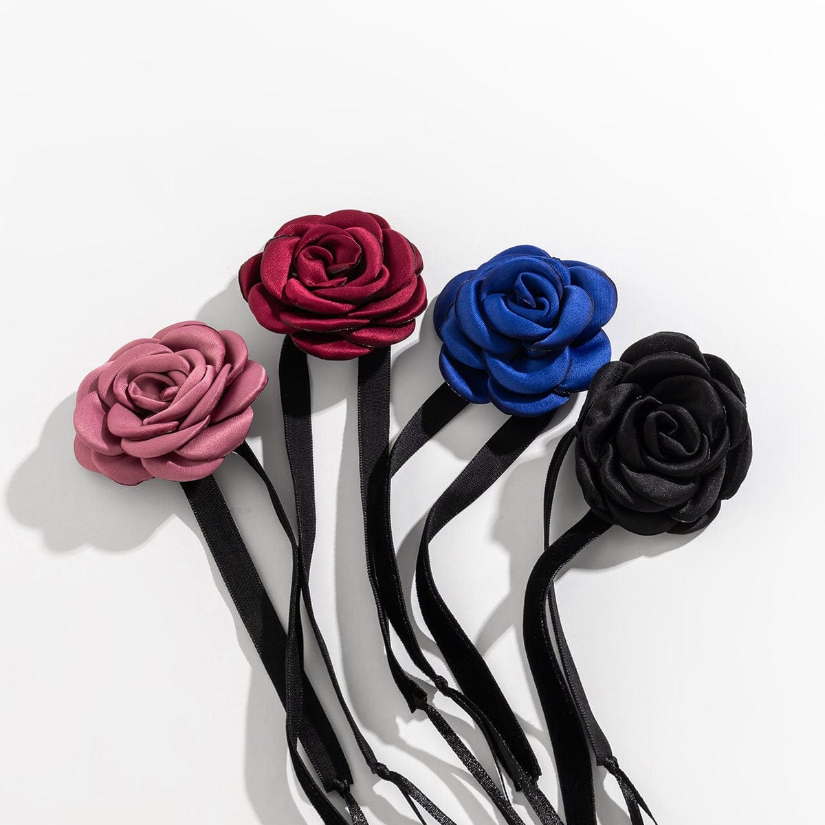 Chic Satin Flower Ribbon Collar Choker – ArtGalleryZen