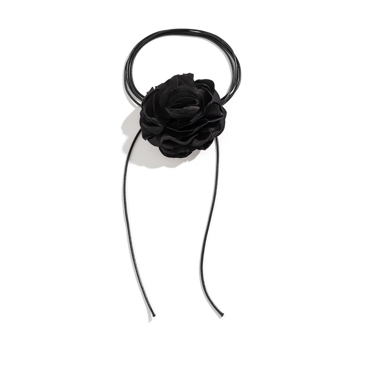 Chic Satin Texture Flower Wax Cord String Necklace - ArtGalleryZen