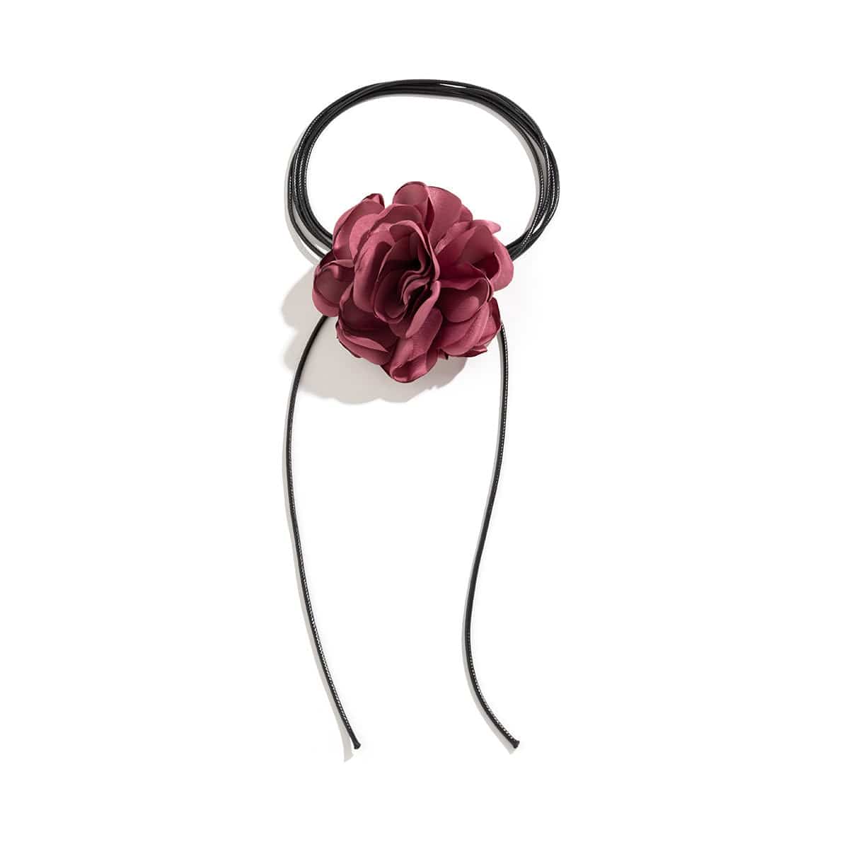 Chic Satin Texture Flower Wax Cord String Necklace - ArtGalleryZen