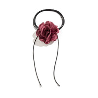Thumbnail for Chic Satin Texture Flower Wax Cord String Necklace - ArtGalleryZen