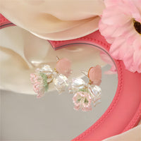 Thumbnail for Chic Seed Beaded Floral Bowknot Rose Earrings - ArtGalleryZen