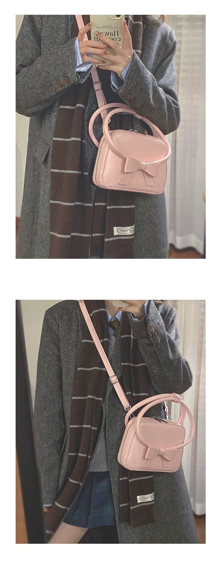 Chic Shoulder Crossbody Bowknot Leather Bag - ArtGalleryZen