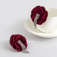 Thumbnail for Chic Silk Flower Box Chain Earrings - ArtGalleryZen