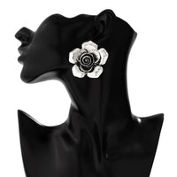 Thumbnail for Chic Silver Tone Flower Stud Earrings - ArtGalleryZen