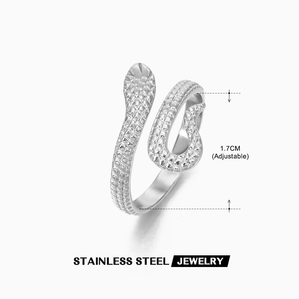 Chic Stainless Steel Snake Ring - ArtGalleryZen