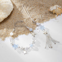 Thumbnail for Chic Star Charm Pearl Crystal Beaded Bracelet Keychain Phone Strap Set - ArtGalleryZen