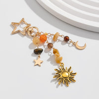 Thumbnail for Chic Star Sun Moon Pendant Turquoise Stone Chain Keychain - ArtGalleryZen