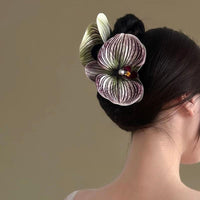 Thumbnail for Chic Textured Orchid Flower Hair Clip Hair Claw - ArtGalleryZen