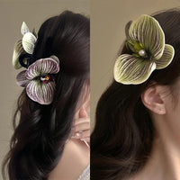 Thumbnail for Chic Textured Orchid Flower Hair Clip Hair Claw - ArtGalleryZen