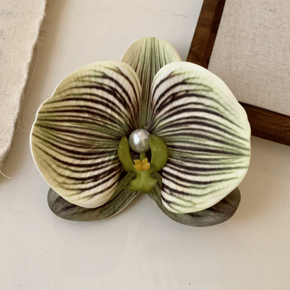 Chic Textured Orchid Flower Hair Clip Hair Claw - ArtGalleryZen