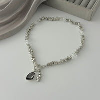 Thumbnail for Chic Toggle Clasp Rhinestone Pendant Pearl Irregular Beaded Necklace - ArtGalleryZen