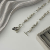 Thumbnail for Chic Toggle Clasp Rhinestone Pendant Pearl Irregular Beaded Necklace - ArtGalleryZen