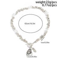Thumbnail for Chic Toggle Clasp Rhinestone Pendant Pearl Irregular Beaded Necklace - ArtGalleryZen
