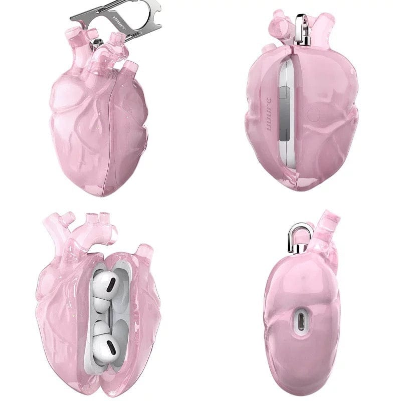 Chic Transparent Heart Liquid Silicone AirPods Earphone Case - ArtGalleryZen