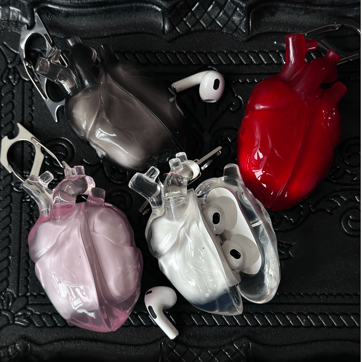 Chic Transparent Heart Liquid Silicone AirPods Earphone Case - ArtGalleryZen