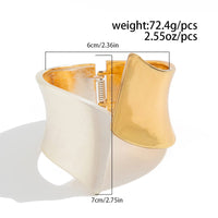 Thumbnail for Chic Two Tone Frosted Wide Cuff Bangle Bracelet - ArtGalleryZen
