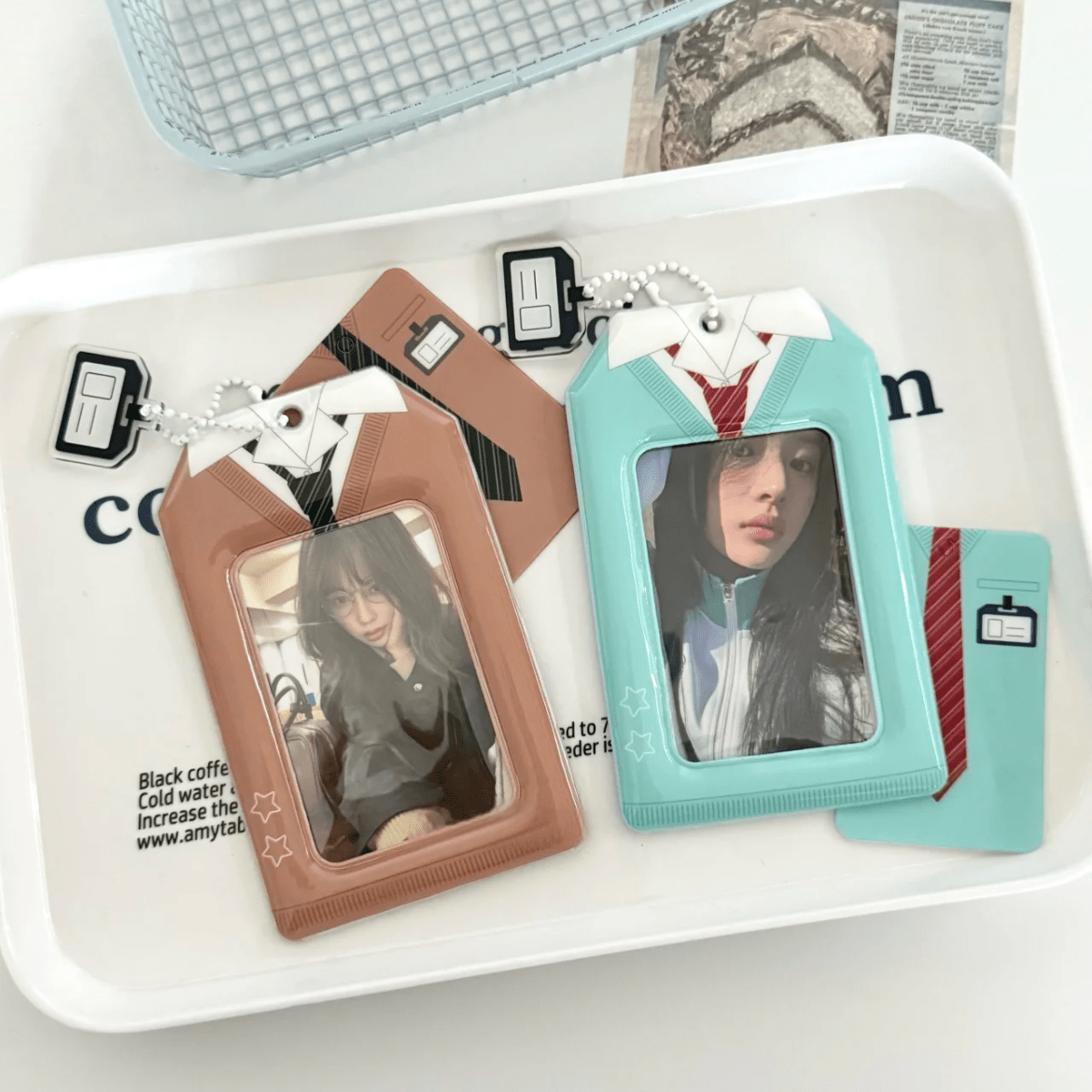 Chic Uniform Kpop Keychain Photocard Holder - ArtGalleryZen