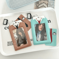 Thumbnail for Chic Uniform Kpop Keychain Photocard Holder - ArtGalleryZen