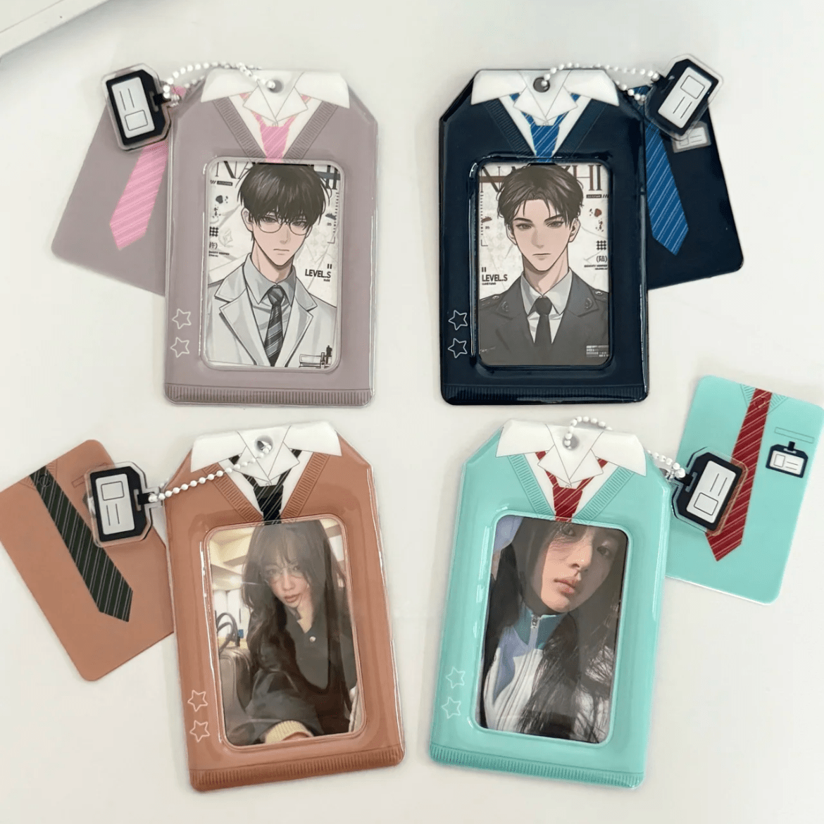 Chic Uniform Kpop Keychain Photocard Holder - ArtGalleryZen
