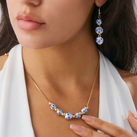 Thumbnail for Chinese Style Blue And White Porcelain Beaded Necklace Earrings Set - ArtGalleryZen