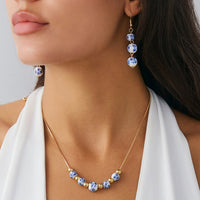 Thumbnail for Chinese Style Blue And White Porcelain Beaded Necklace Earrings Set - ArtGalleryZen
