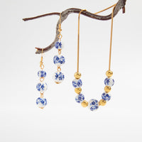 Thumbnail for Chinese Style Blue And White Porcelain Beaded Necklace Earrings Set - ArtGalleryZen