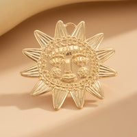 Thumbnail for Chunky Relief Smile Sun Open Ring - ArtGalleryZen