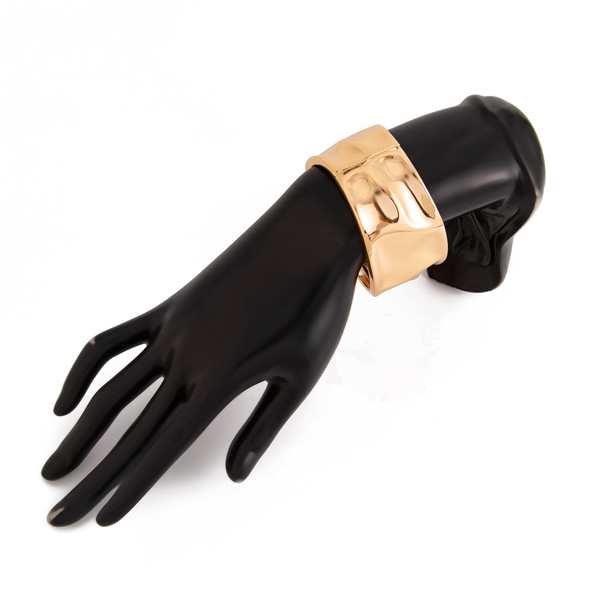 Classic Chunky Glossy Textured Wide Cuff Bangle Bracelet - ArtGalleryZen