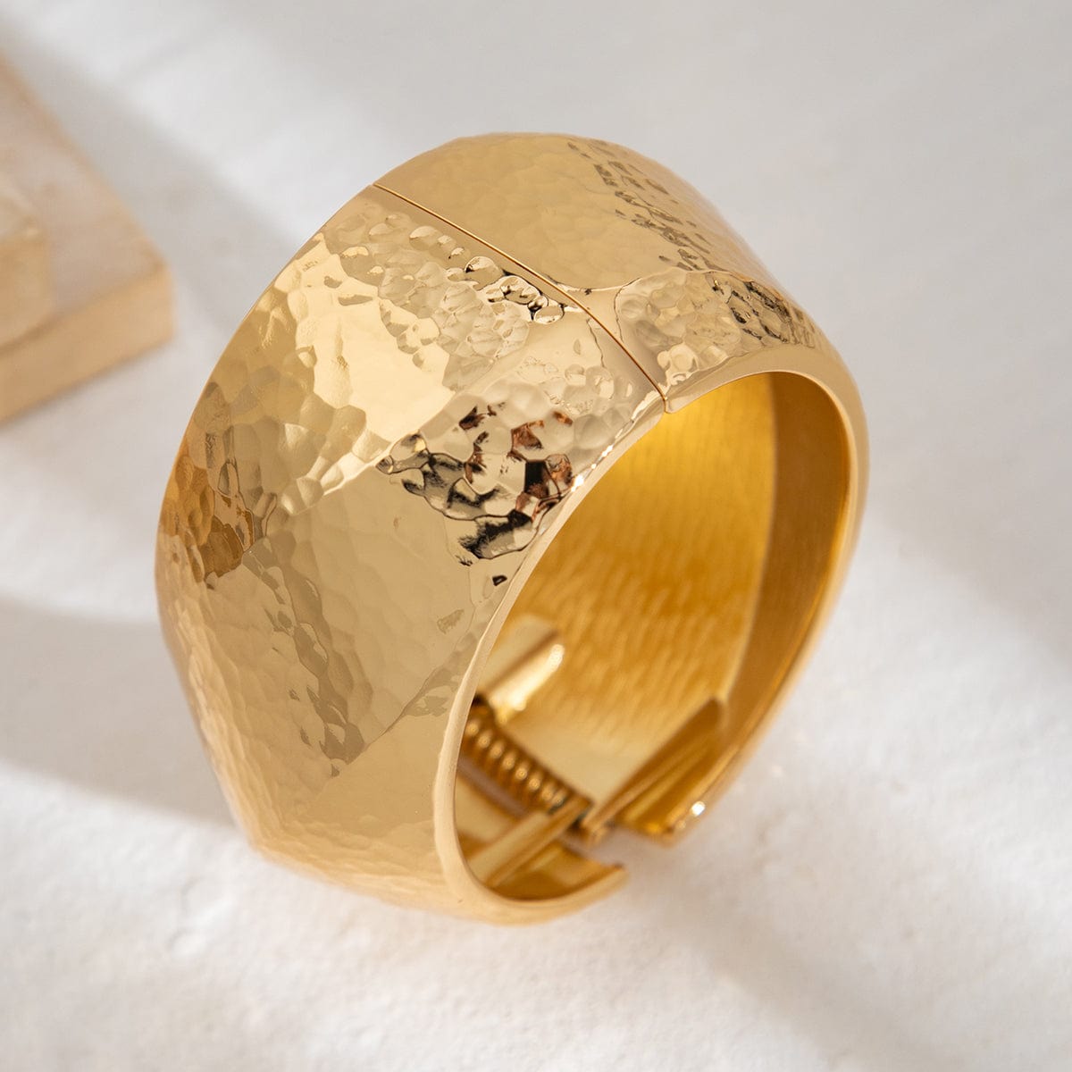 Classic Chunky Textured Wide Cuff Bangle Bracelet - ArtGalleryZen