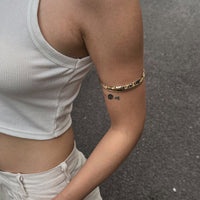 Thumbnail for Classic Gold Silver Plated Hammered Arm Cuff - ArtGalleryZen