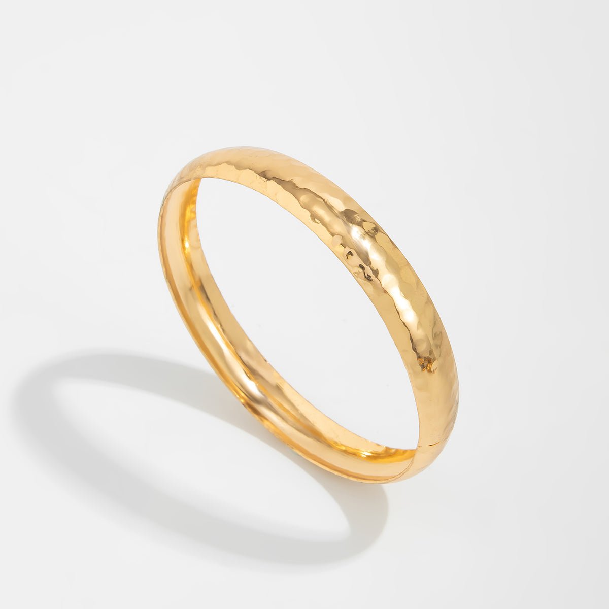 Classic Gold Silver Plated Hammered Arm Cuff - ArtGalleryZen