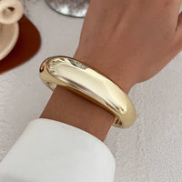 Thumbnail for Classic Gold Silver Plated Open Bangle Bracelet - ArtGalleryZen