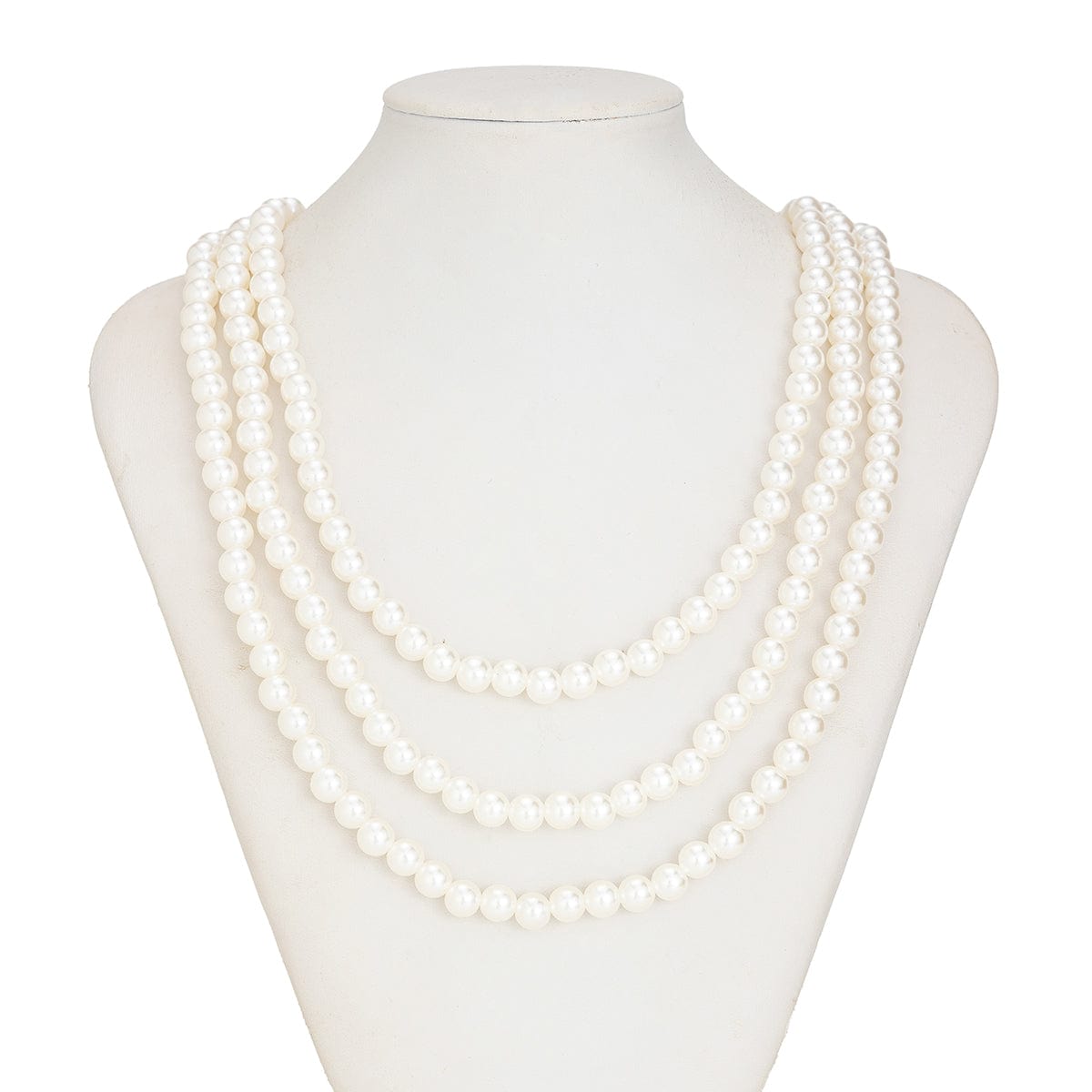 Classic Layered Pearl Long Chain Necklace - ArtGalleryZen