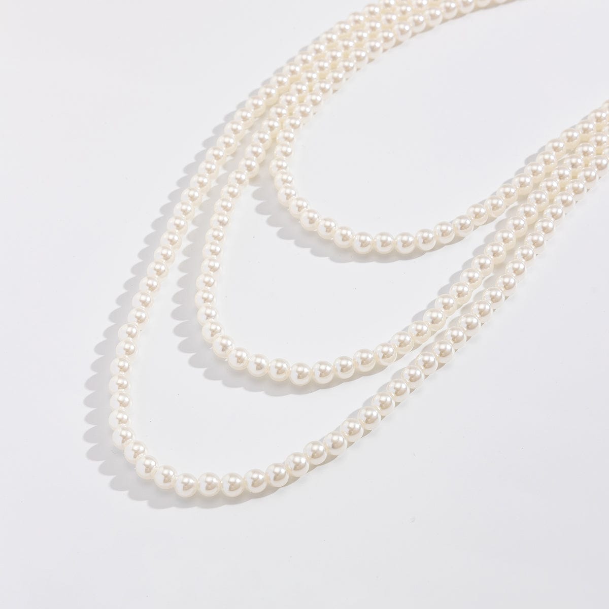Classic Layered Pearl Long Chain Necklace - ArtGalleryZen