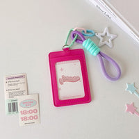 Thumbnail for Colorful Star Leather Kpop Keychain Photocard Holder - ArtGalleryZen