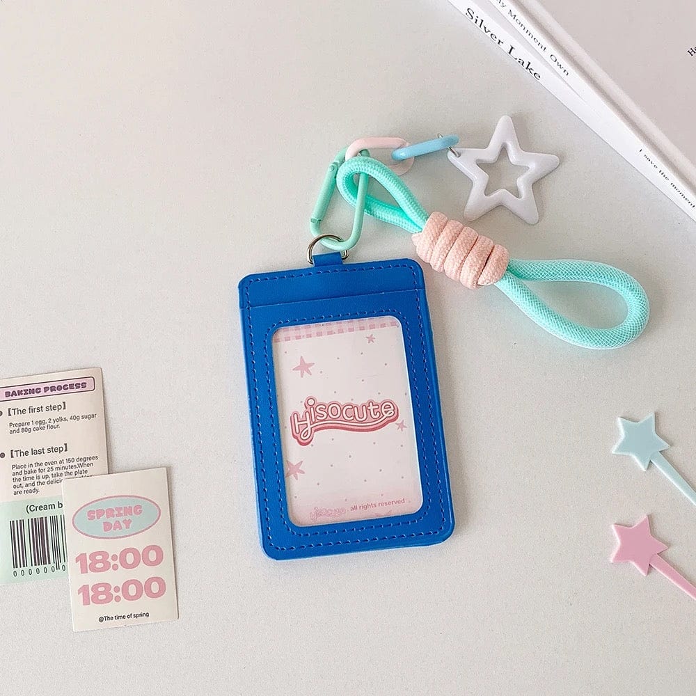 Colorful Star Leather Kpop Keychain Photocard Holder - ArtGalleryZen