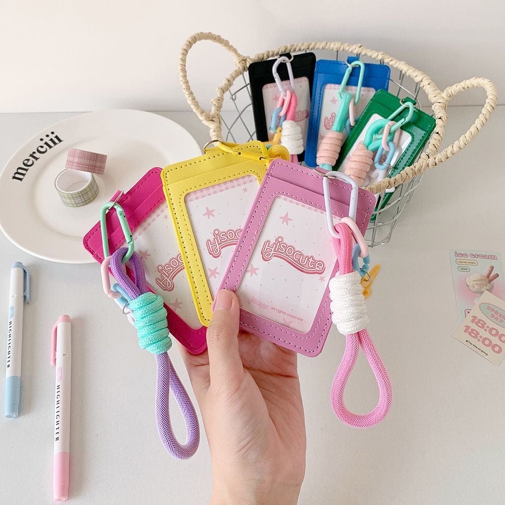 Colorful Star Leather Kpop Keychain Photocard Holder - ArtGalleryZen