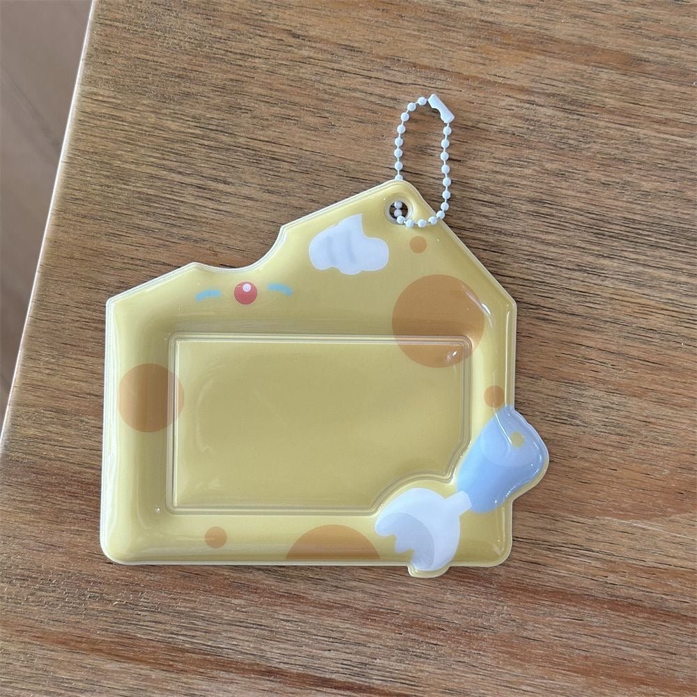 Cream Cheese Strawberry Chocolate Cake Kpop Keychain Photocard Holder - ArtGalleryZen